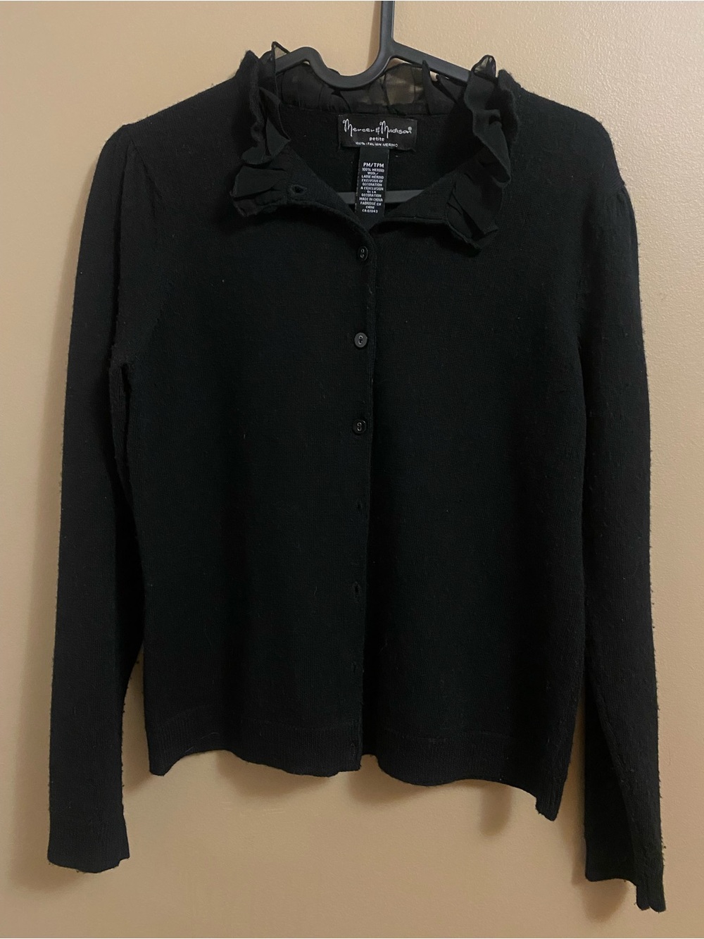 Mercer & Madison Black Button Down Cardigan Top